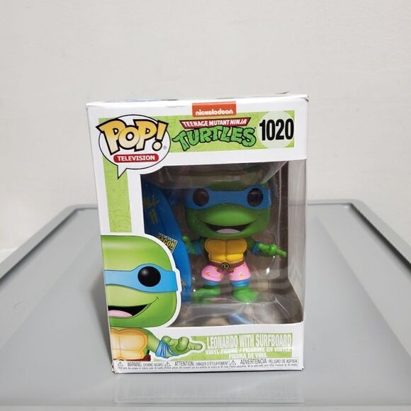 Funko Pop Television TMNT 1020 Leonardo With Surfboard New In Box - Picture 1 of 5
